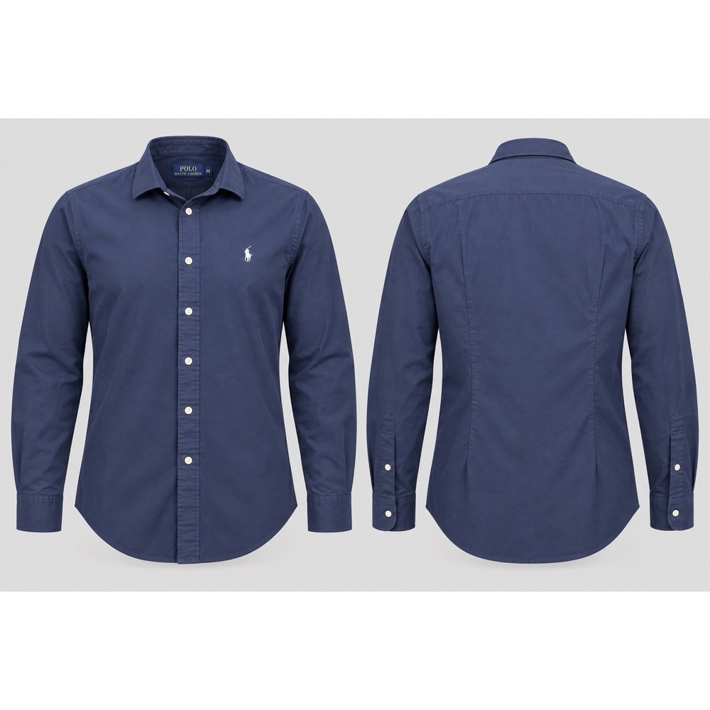 POLO RALPH LAUREN Boys 14 Button Up Long Sleeve Shirt- Blue